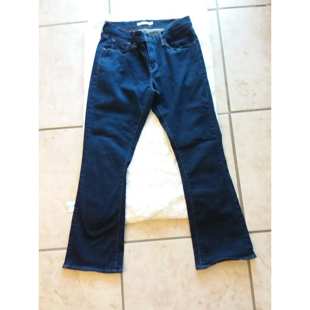 Levis Strauss Jeans Mid Rise Blue Curvy Boot Cut Women Sz 31 Fits 32 x 28.5